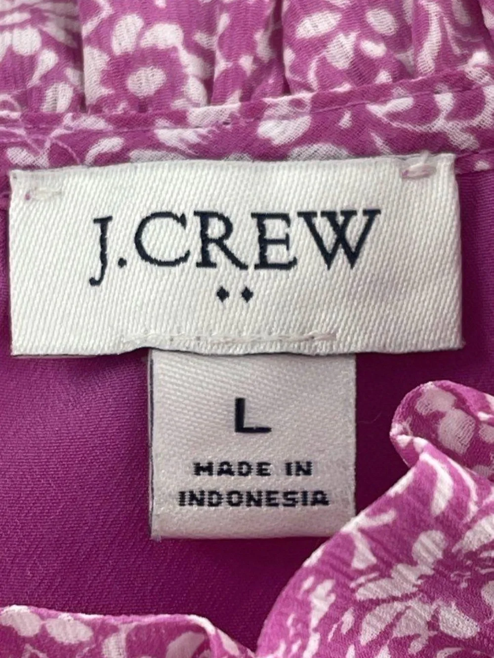 J. Crew Pink Floral Ruffle Sleeve Mock-Neck Tank